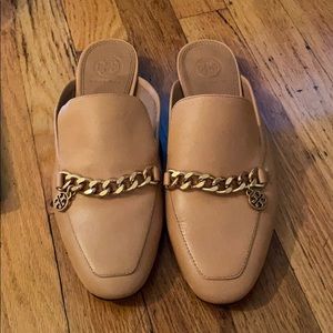 Tory Burch Mini Benton Loafer Slide Tan Sz 7